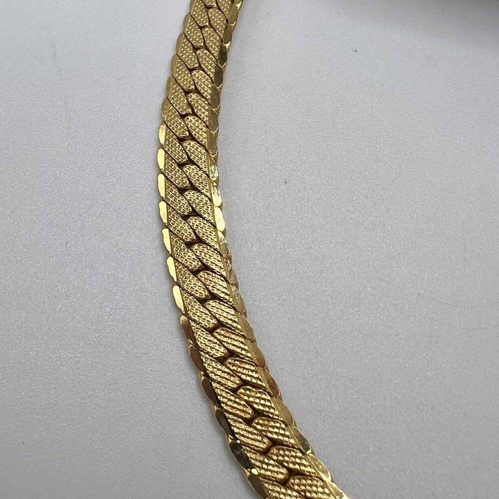 Monet Westbury 16" Double Herringbone Gold Plate Necklace - Picture 3 of 5
